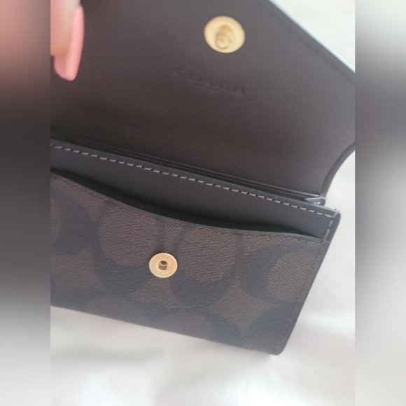 Coach Black and Brown Leather Wallet with Gold Logo - Picture 4 of 9